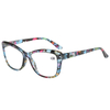3136 Cateye vormframe met prachtige bloemenpatroonprint vrouwenlezer