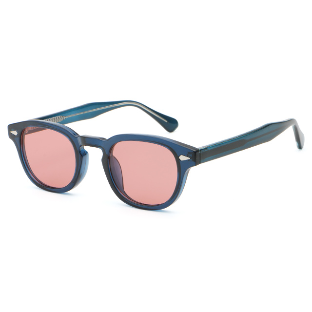 6201 Класичні пластикові сонцезахисні окуляри з замковою щілиною і перемичкою в круглій оправі