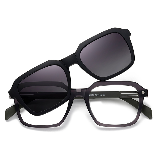 33106 Сонцезахисні окуляри з магнітною кліпсою в геометричній оправі