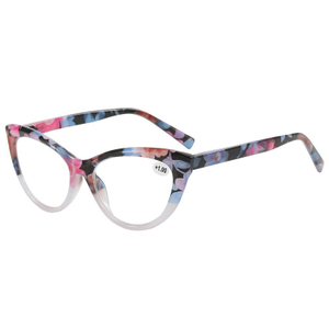 3145 Elegant Cateye vorm frame met prachtige bloemenpatroonprint vrouwenlezer