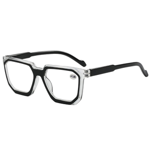3144 Geometrisch vierkante frame Aangepaste Hypeopia Power Lens Plastic Reader
