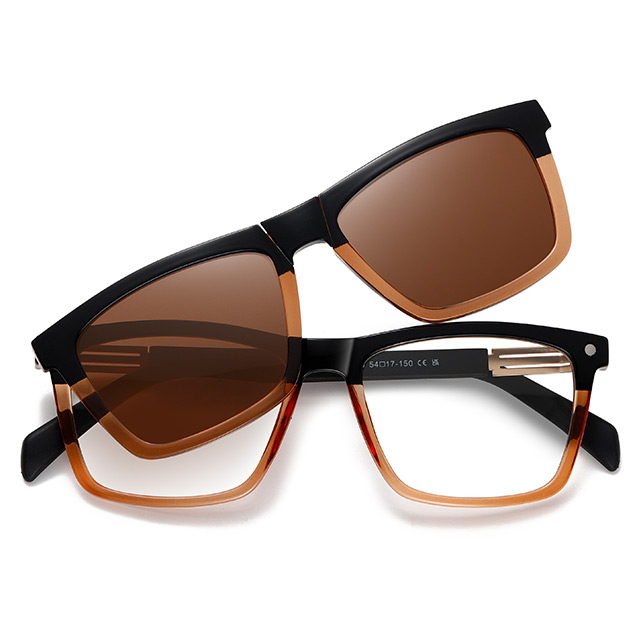 33102 Square Frame UV400 Skydd Unisex Clip On Solglas&ouml;gon