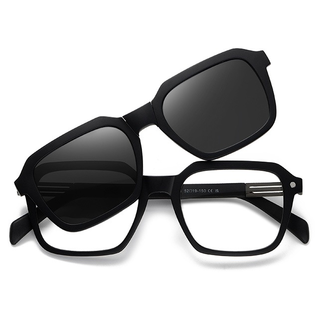 33106 Сонцезахисні окуляри з магнітною кліпсою в геометричній оправі