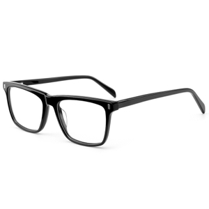 2154 Rectangular Frame na may Makapal na Eyebrow Silver Rivets Acetate Men Optical Frames