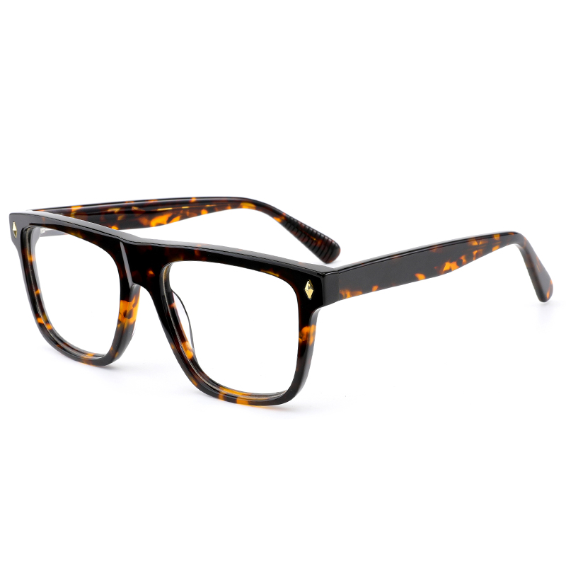 8020 Biggie Oval Shaped Frame Pahalang na Tulay ng Ilong Panay na Salamin sa Mata Arms Acetate Optical Frame para sa Mga Lalaki