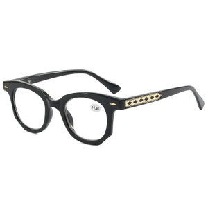 3146 Ronde vorm vol frame metalen accenten op tempels wenkbrauwlijn unisex lezer