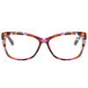 3136 Cateye vormframe met prachtige bloemenpatroonprint vrouwenlezer