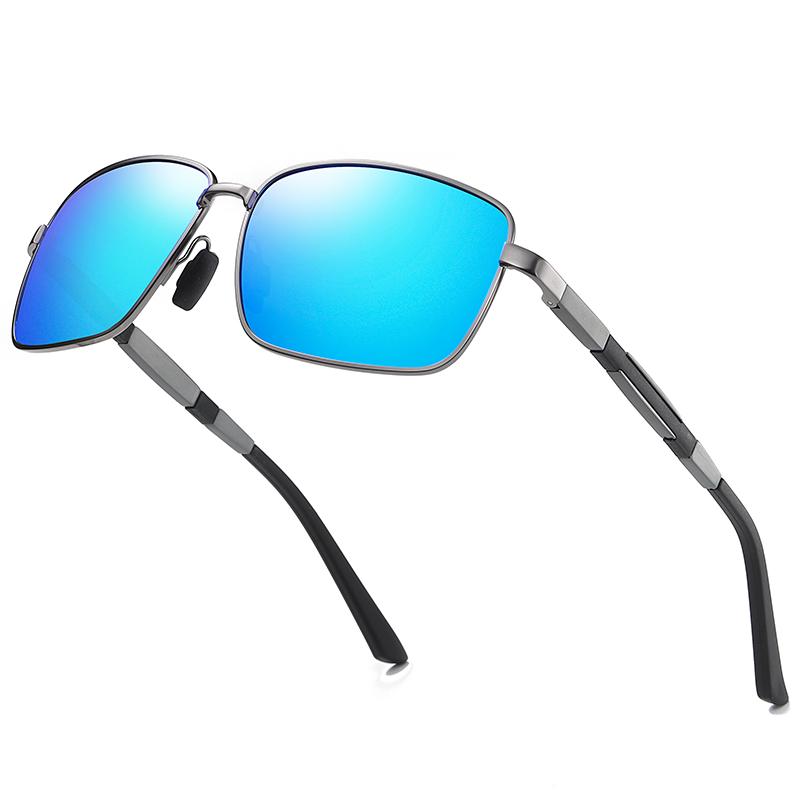 Rectangle Polarized Metal Sunglasses 81700