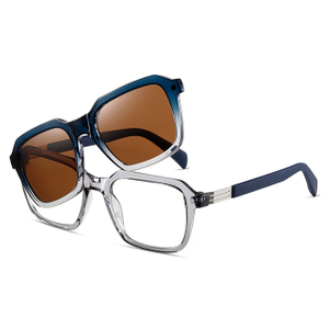 33106 धूप के चश्मे पर थोक ज्यामितीय फ्रेम चुंबकीय क्लिप