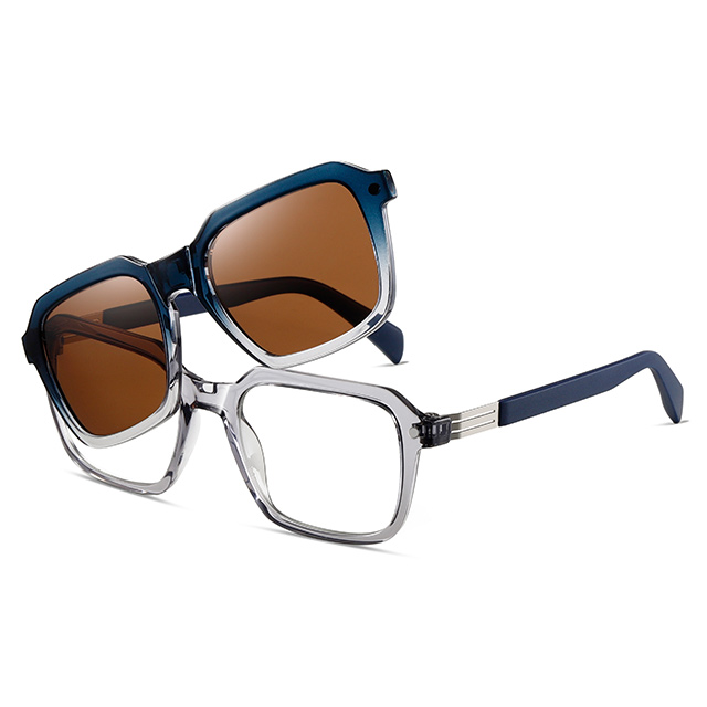 33106 Сонцезахисні окуляри з магнітною кліпсою в геометричній оправі