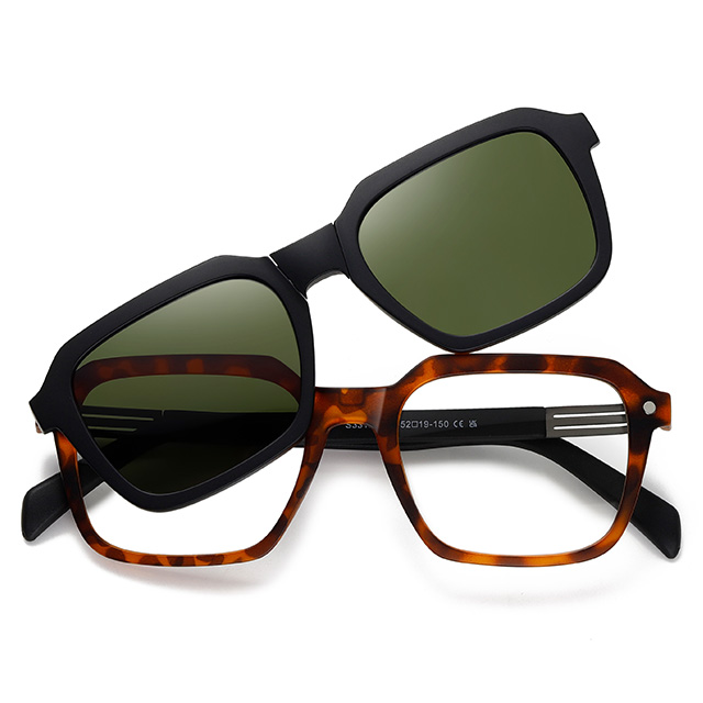 33106 Сонцезахисні окуляри з магнітною кліпсою в геометричній оправі