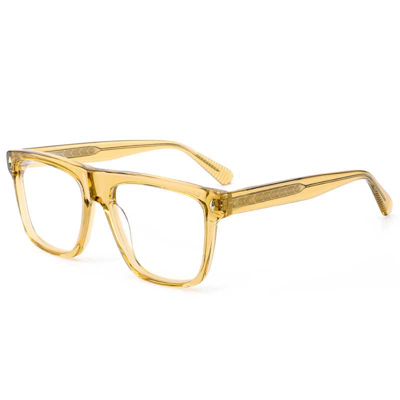 8020 Biggie Oval Shaped Frame Pahalang na Tulay ng Ilong Panay na Salamin sa Mata Arms Acetate Optical Frame para sa Mga Lalaki