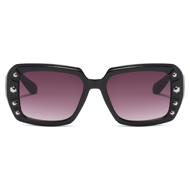 Rectangle Shape Metal Decoration Recycled PC Polarized Women Sunglasses #81595